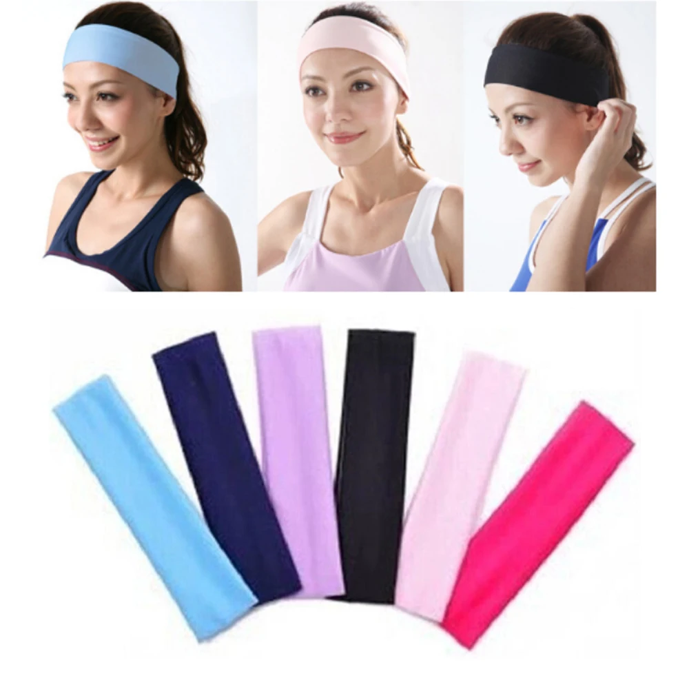 New Arrive Women's Yoga sports Hair Band Elastic Yoga Sport Headband Sweatband Football Running for Girls Solid Hair Band Mens