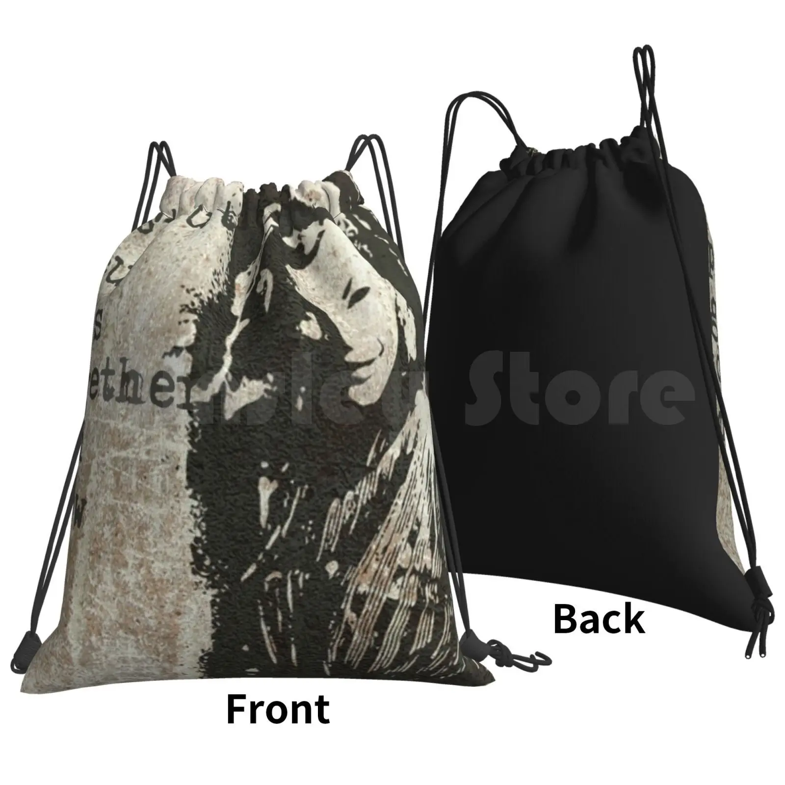 Graffiti Art : Lauren Whistle Backpack Drawstring Bags Gym Bag Waterproof Classic Movies Movies Old Movies Pop Art