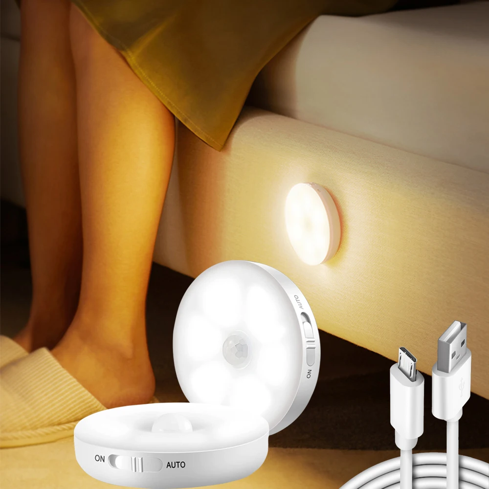 USB Charging Motion Sensor Night Light Bedroom Decor Lamp Christmas Decoration Children\'s Chambre Lamps LED Stair Aisle Lighting