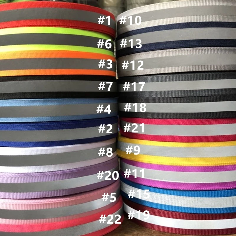 50 Yards/Lot 2cm Wide High-Brightness Safety Silver Reflective Sewing On Fabric Tape Strap Vest Webbing Night Light Warning Belt