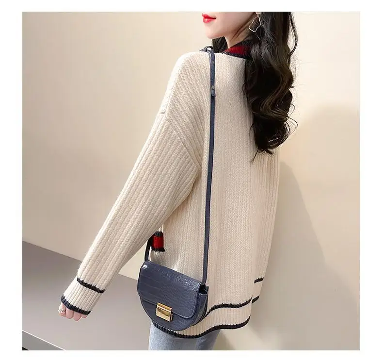 Sweater Jacket Women\'s Autumn And Winter Clothing 2023 New Loose Korean Style Western Knitted Cardigan Sweater All-match