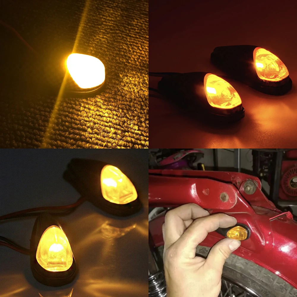 JEAZEA 2pcs 12v Motorcycle Led Lights Turn Signal Flexible Strip Motor Universal Lamp For ATV Yamaha