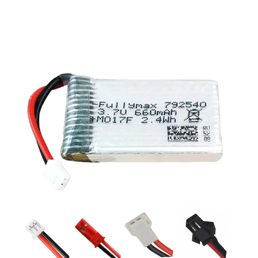 Lipo Battery For F121/F110S Quadcopter toys Parts3.7V 660mAh 25C Lipo Battery 792540 PH2.0/XH2.54/JST/SM Plug For F121/F110S