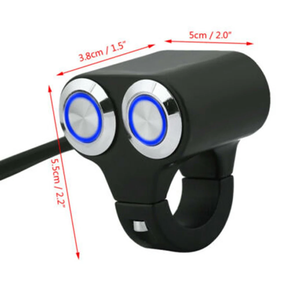 دراجة نارية التبديل 25 مللي متر دراجة نارية المقود دليل العودة زر مصباح ليد مصباح التحكم التبديل تعديل دراجة نارية