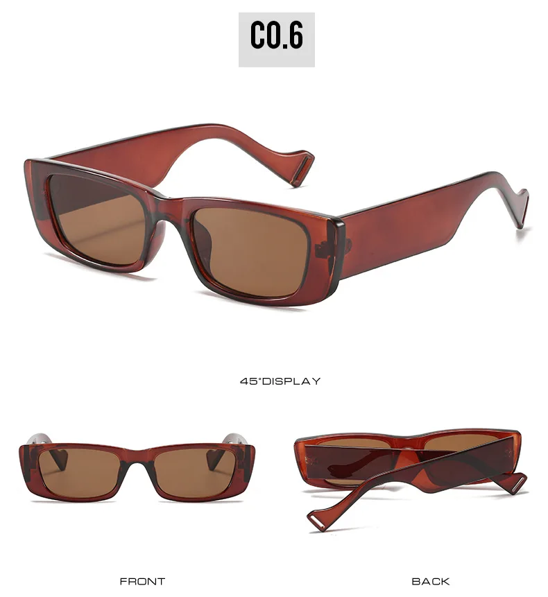 Oec cpo Vintage quadratische Sonnenbrille Frauen Retro kleine Rechteck Sonnenbrille weibliche sexy orange Brille für Männer Lunette de Soleil – Detail 12