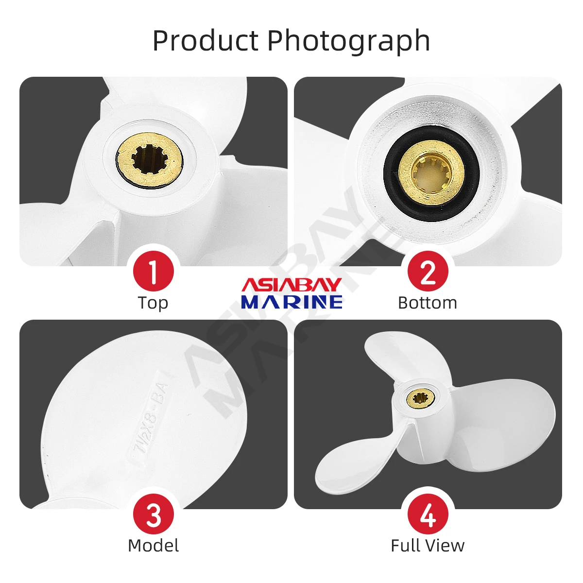 Buitenboordpropeller Voor Yamaha 4hp 6hp 7 1/2X8 Bootmotor Aluminium Schroef 3 Blade 9 Spline Ship Marine Motor Onderdeel