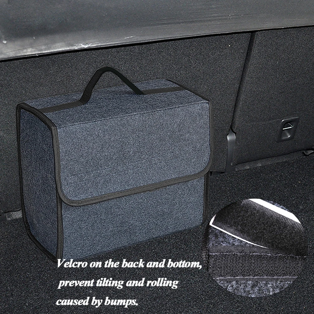 Car Storage Bag Trunk Organizer Box Felt Cloth Storage Box Auto Cargo Container Bags Multi-Pocket Tidying Bags Car Accessories