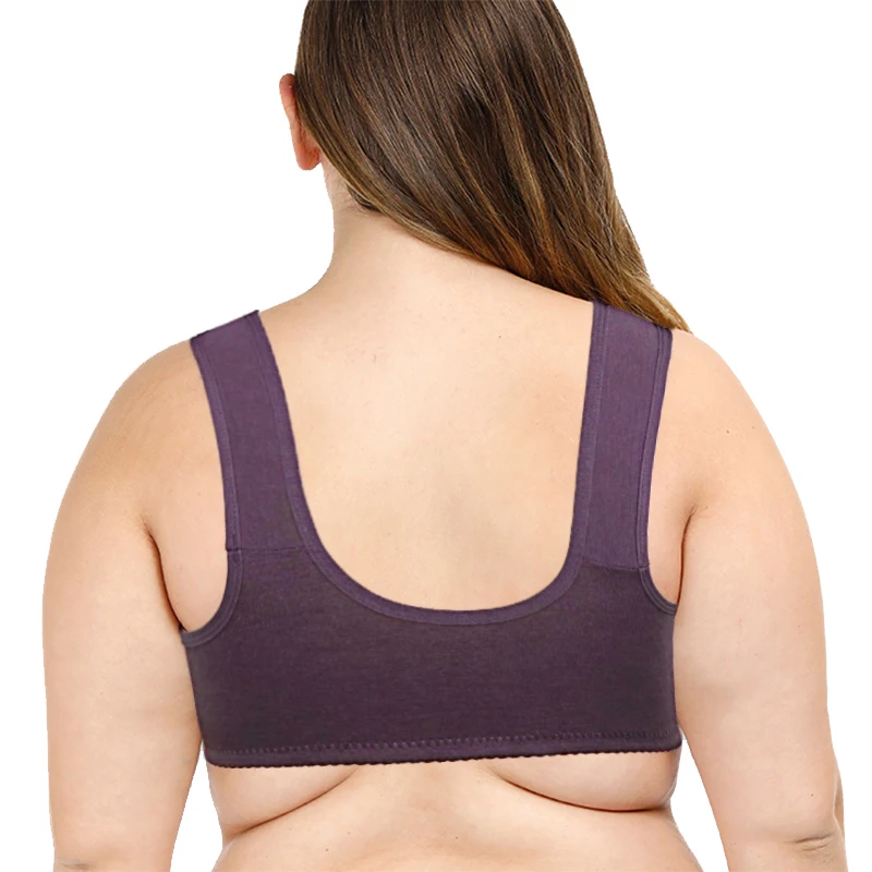 Comfortable Cotton Bra Women Front Closure Push UP Bra Wire Free Underwear For Women\'s Linger Soft Large Bust 48 50 52 B C Cup