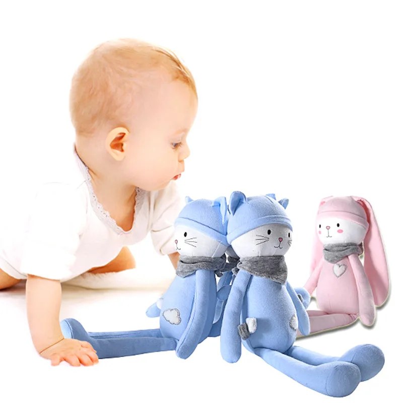 Sweet Cute Stuffed Animal Baby Kids Toys for Girls Boys Birthday Gift 35cm Height Rabbits Dolls