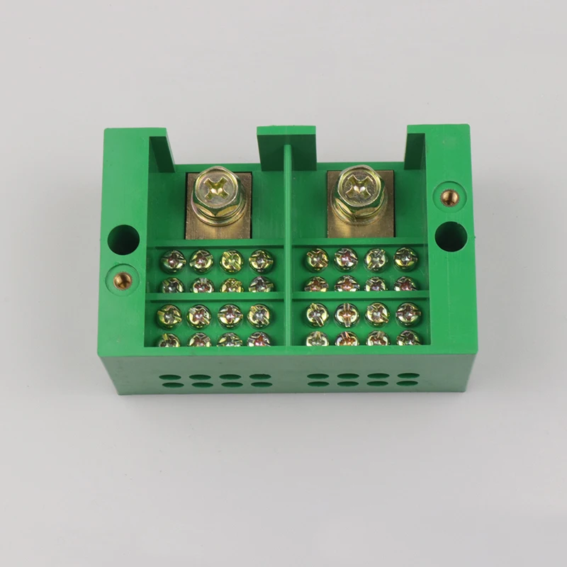 1pcs Connection Distribution Box 2-in 16-out Three phase Green Terminal Block Row Junction Metering Box Part Line