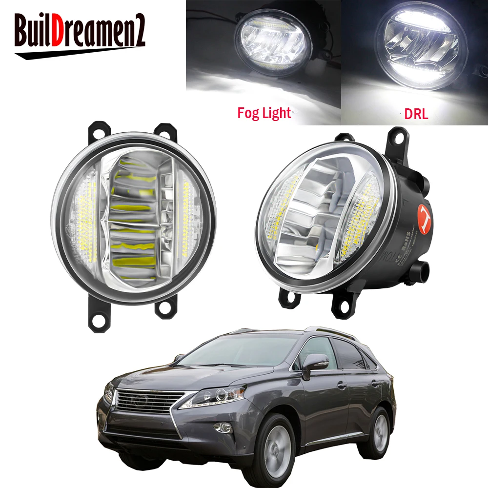 2in1 Car Front Bumper LED Fog Light Assembly DRL Daytime Running Lamp 30W H11 12V For Lexus RX350 RX450h 2010 2011 2012 2013