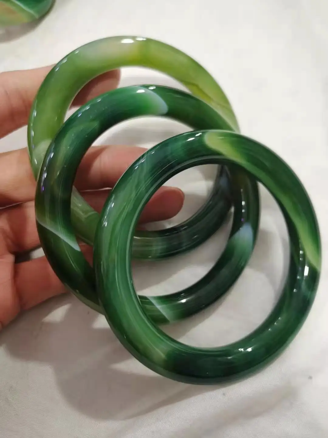 Pure Natural Agate Chalcedony Bangle Exquisite Perfect Texture Bracelet Real Jade Decoration Accessories Handicraft Jewelry