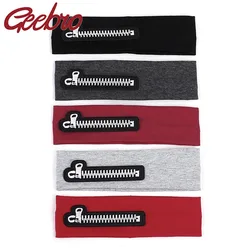 Baby Girls Fashion Cotton Zipper Headbands Summer Soft Stretch Headwear Childs Hairbands Accessories Photo props DT725