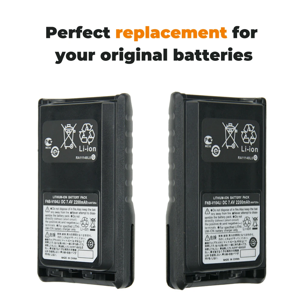 FNB-V104Li  FNB-V104 2200mAh Li-lon Battery for Yaesu Vertex VX-230 VX-231 VX-231L Two Way Radios Rechargeable Battey