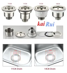 110mm 140mm Kitchen Stainless Steel Sink Drain Strainer Basket Sink Hole