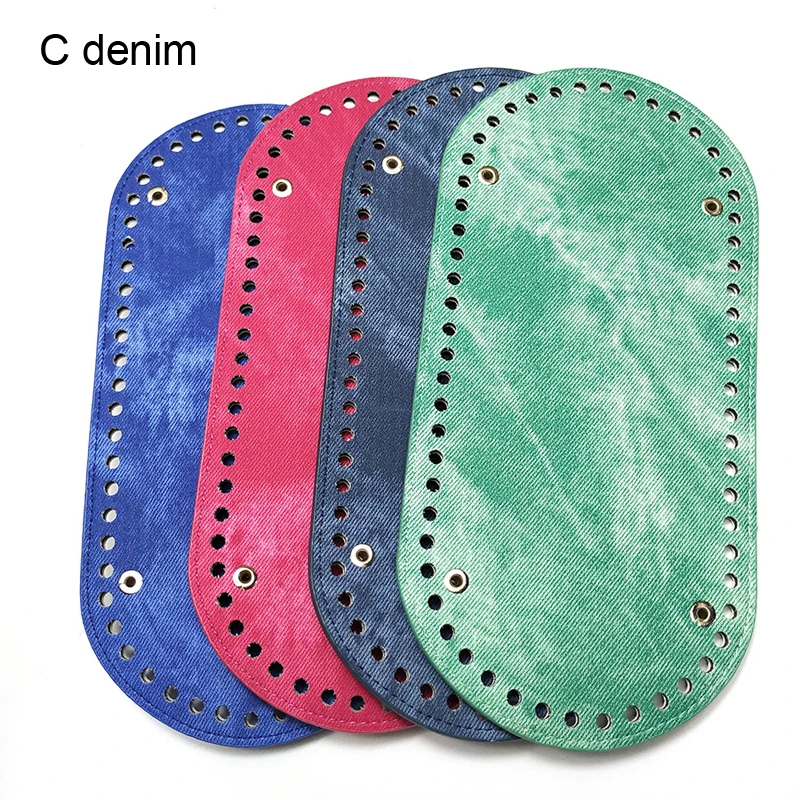 25x12cm Bag Bottom Oval Leather Bottoms with Holes Bag Accessories Handmade PU DIY Part  for Handbag Crossbody Messenger Bags