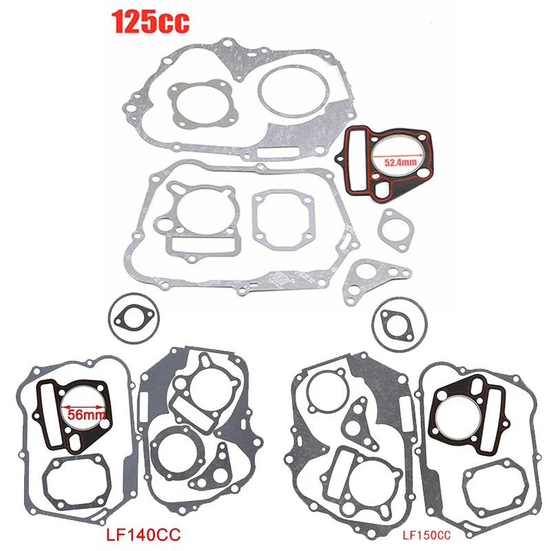 125cc 140cc 150cc Engine Gaskets Motor Cylinder Gasket Head Base For zongshen loncin lifan kayo Dirt Pit Bike ATV Quad Buggy