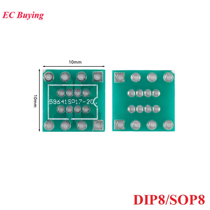 10PCS DIP8 SOP8 Transfer Board Adapter PCB Pinboard DIP8 to SMD DIP Pin IC Test Plate 1.27mm Turn 2.54mm Converter Socket