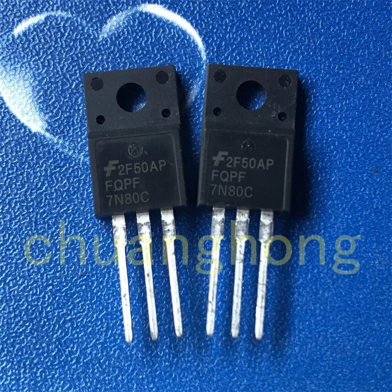 1 Cái/lốc Điện Triode FQPF7N80C 7A 800V-Thương Hiệu Mới Transistor Hiệu Ứng Trường TO-220F 7N80C