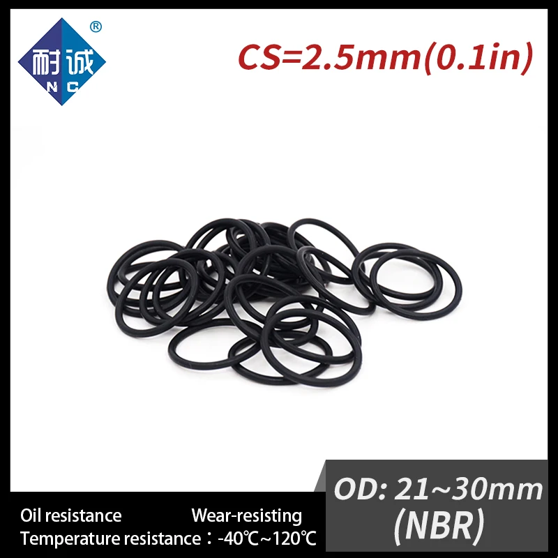 10PCS/Lot Rubber Black NBR Thickness CS2.5 OD21/22/23/24/25/26/27/28/29/30*2.5mm O Ring Gasket Oil Resistant Waterproof.-.