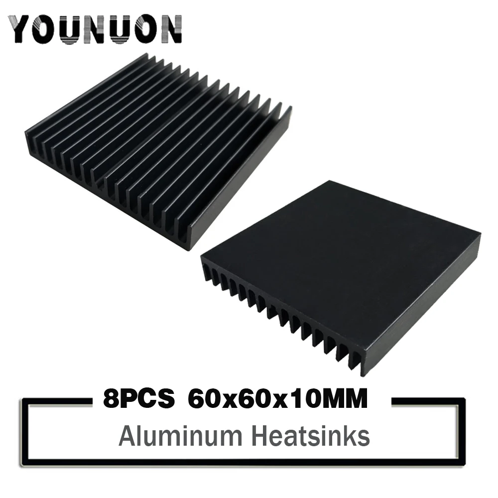 8PCS YOUNUON 60* 60*10mm Heat Sink DIY Cooler Aluminum Grille Shape Heatsink Chip for IC LED Power Transistor 60x60x10mm