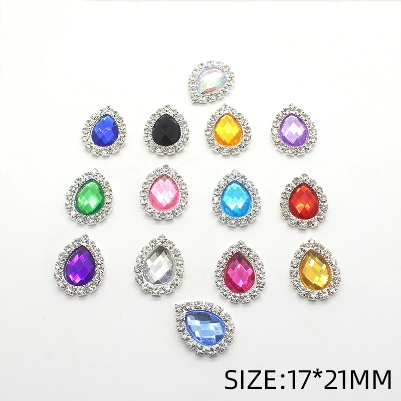 YWXINXI 10Pcs Hot Sale Water Drop Diy Jewelry Accessories Rhinestone Crystal Wedding Invitation Clothing Art