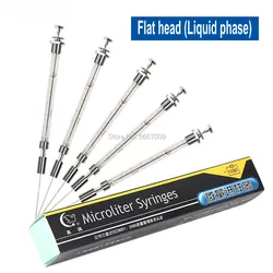 1pcs lab 0.5ul to 1000ul liquid phase Microliter Syringes with flat head, Laboratory chromatographic Microinjector