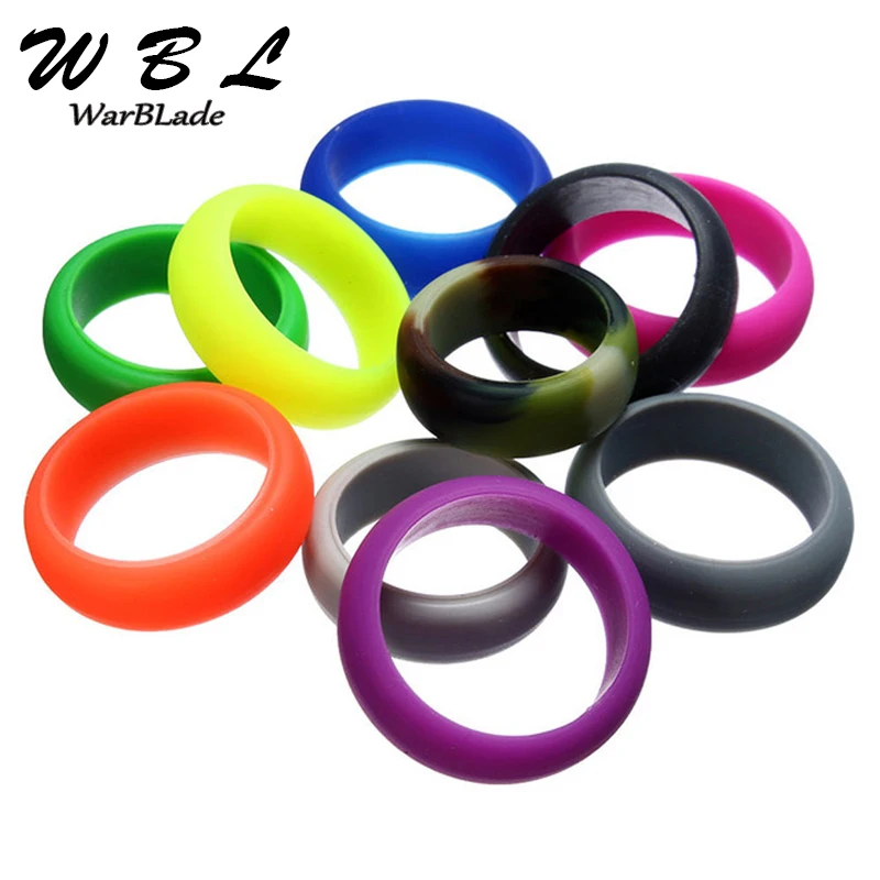 100pcs/set 6-12 Size Food Grade FDA Silicone Ring 8mm Hypoallergenic Crossfit Flexible Sports Rubber Finger Rings For Men Women