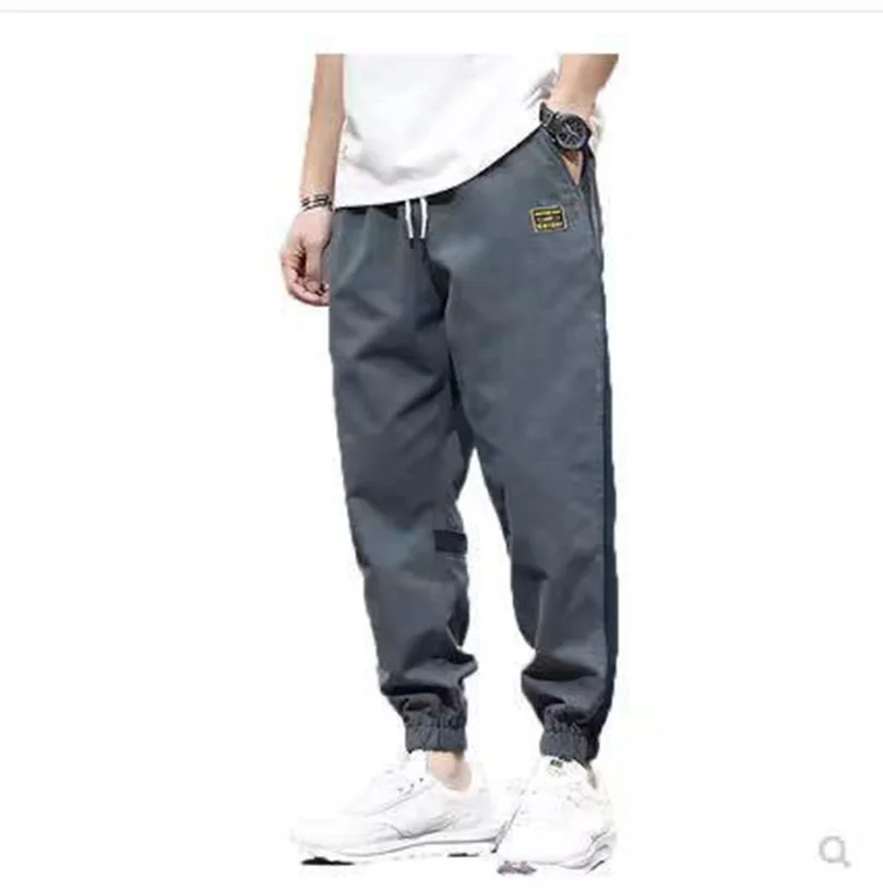 Spring Summer Harajuku Style Harem Pants Nine-Point Casual Trousers Men Loose Large Size Streetwear Trend Cotton Men\'s Joggers