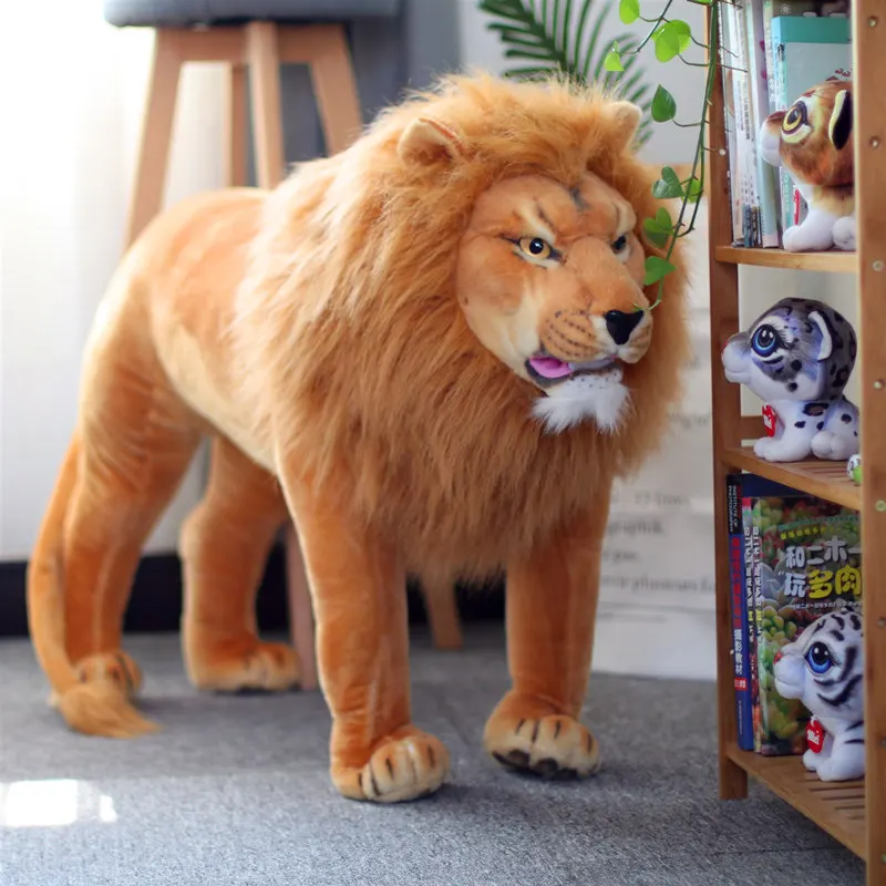 new quality simulation lion king animal plush toy giant animals lion toy for children christmas gift home decoration 110cm