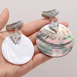 Natural Mother of Pearl Shell Round Pendant Exquisite Handmade Crafts Making Necklace Bracelet Accessories Jewelry For Women