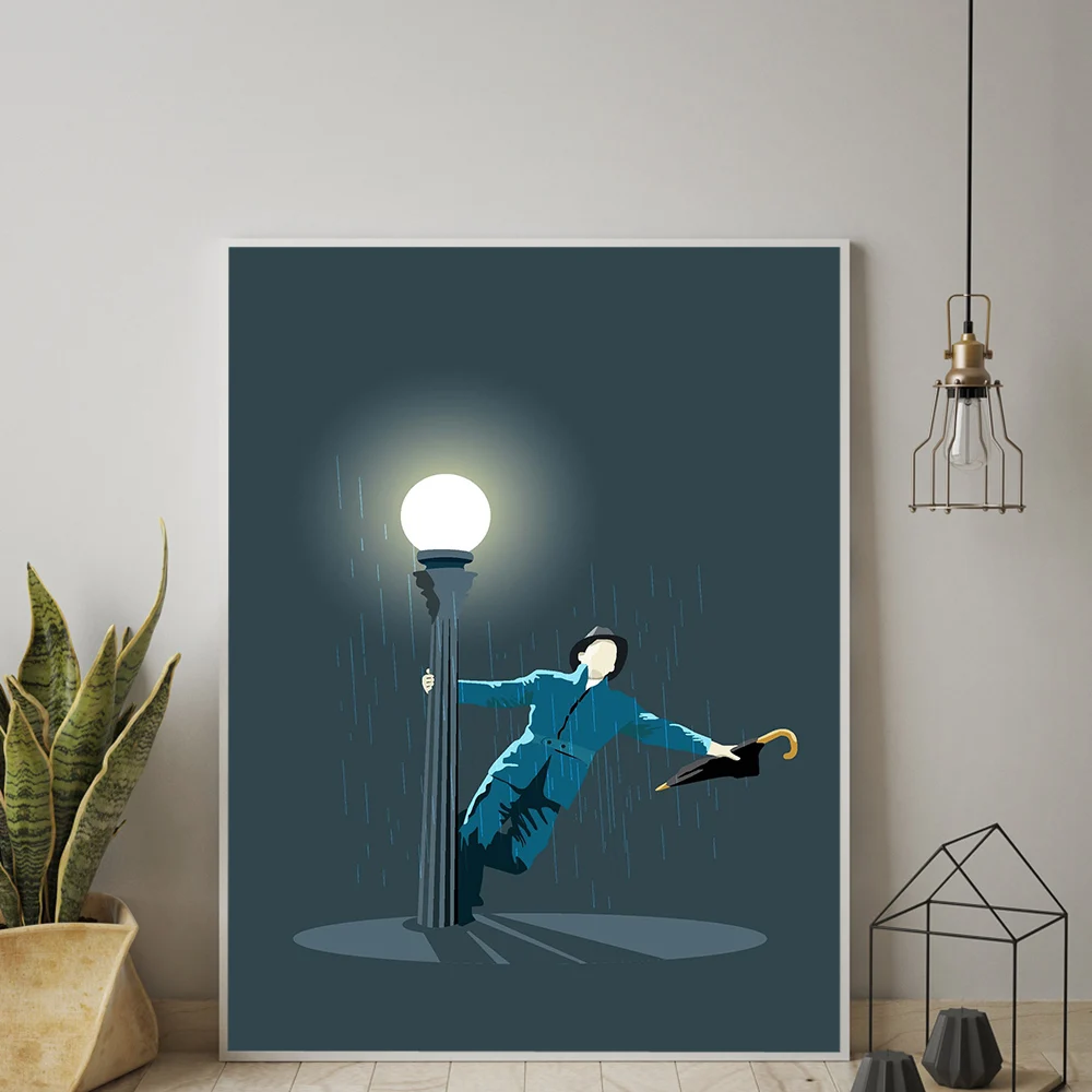 American Movie Singing in the Rain Scenes Posters and Prints Abstract Canvas Paintings Wall Art Pictures Living Room Home Decor