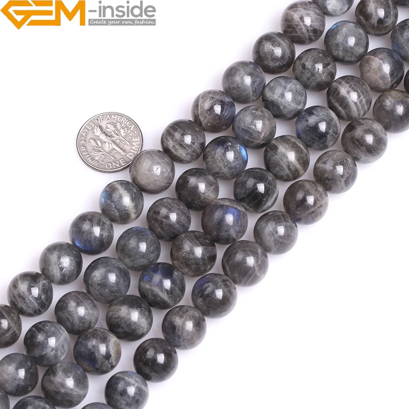 AA4 6 8 10 12mm Natural Rainbow Blue Labradorite Round Spacer Loose Beads For Jewelry Making Strand 15 Inch