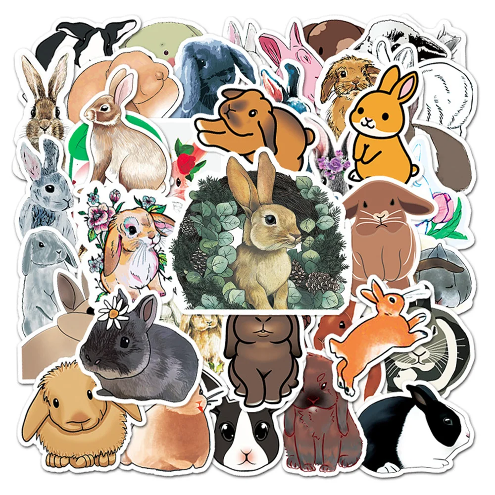 2021 New Cute Rabbit Ins Wind Cartoon Personality Graffiti Decoration Luggage Refrigerator Waterproof Stickers Wholesale