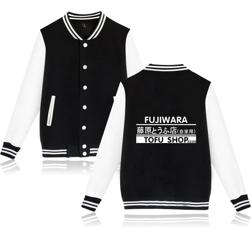 Japan Manga Initial D Baseball Jacket Men Bomber Jacket Outerwear AE86 Car Drift Fujiwara Tofu Shop Baseball Uniform Streetwear