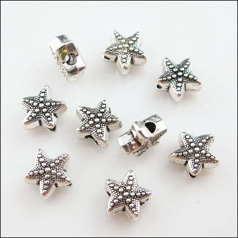 20 New Charms Tibetan Silver Tone Sea Starfish Spacer Beads 10x10.5mm