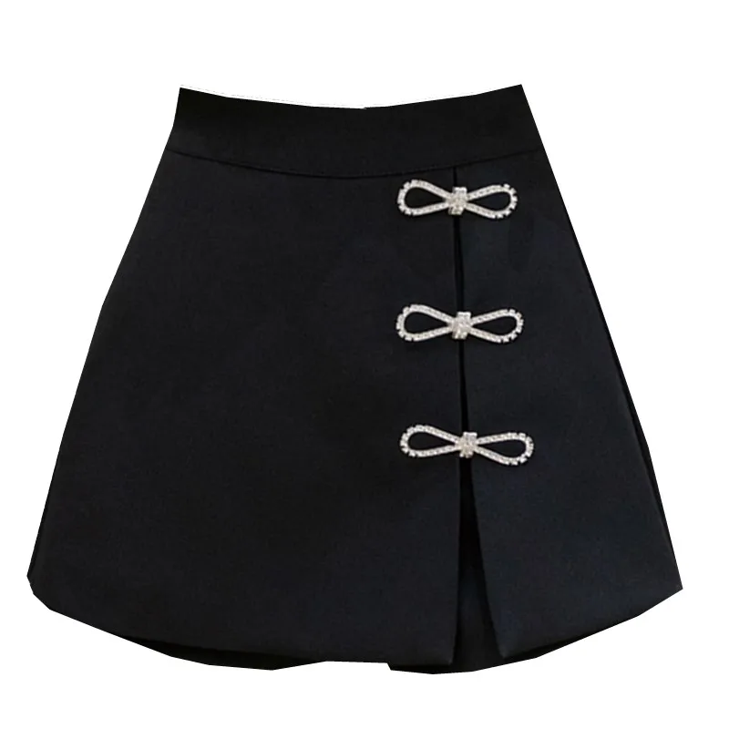 Chic Ins Japanese French Elegant Sweet Bow Girls Bottom High Waist Women's Skirt Shorts New Korean Lady Wide Leg Short Pants