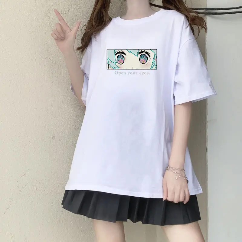 Y2k Áo Thun Nữ Anime Đồ Họa Gothic Áo Thun Mùa Hè Bông Tai Kẹp Áo Dễ Thương Crop Top Nữ Kawaii TEE Nữ Áo Thun Thẩm Mỹ