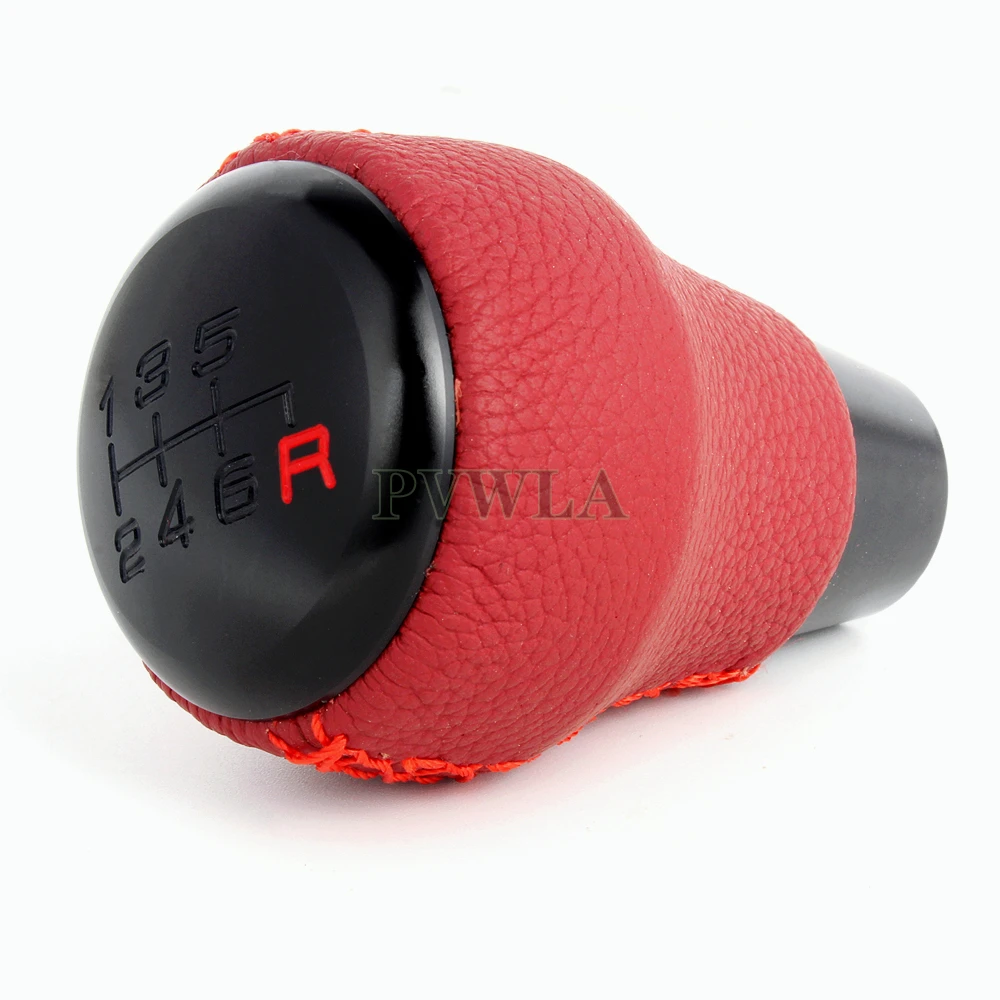 Car Handbal For HONDA Civic Type-R 2017 2018 2019 2020  6 Speed Manual Stick Red PU Leather Shift Knob