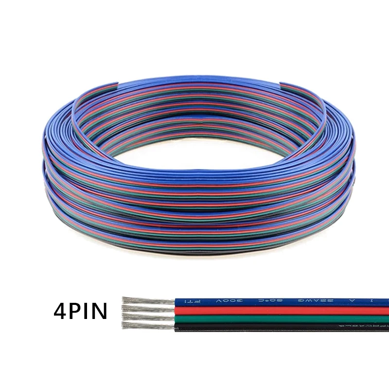 2pin 3pin 4pin 5pin extensão cabo de fio 22awg led conector para ws2812 ws2811 rgb rgbw rgb cct 5050 3528 tira conduzida