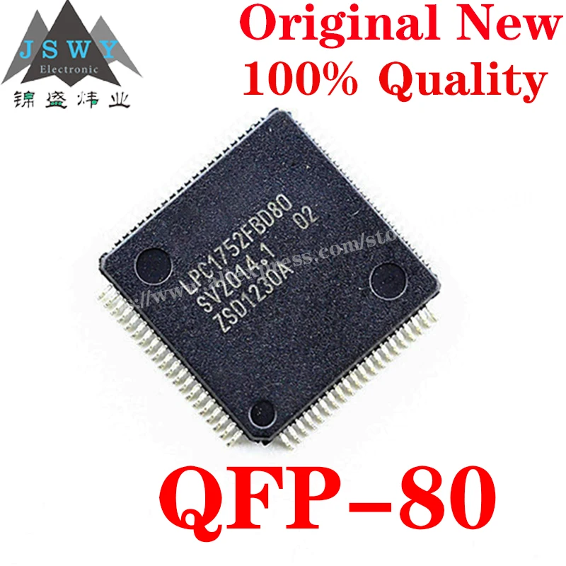 LPC1752FBD80 QFP-80 Semiconductor ARM Microcontroller-MCU IC Chip with the for module arduino nano Free Shipping LPC1752FBD80