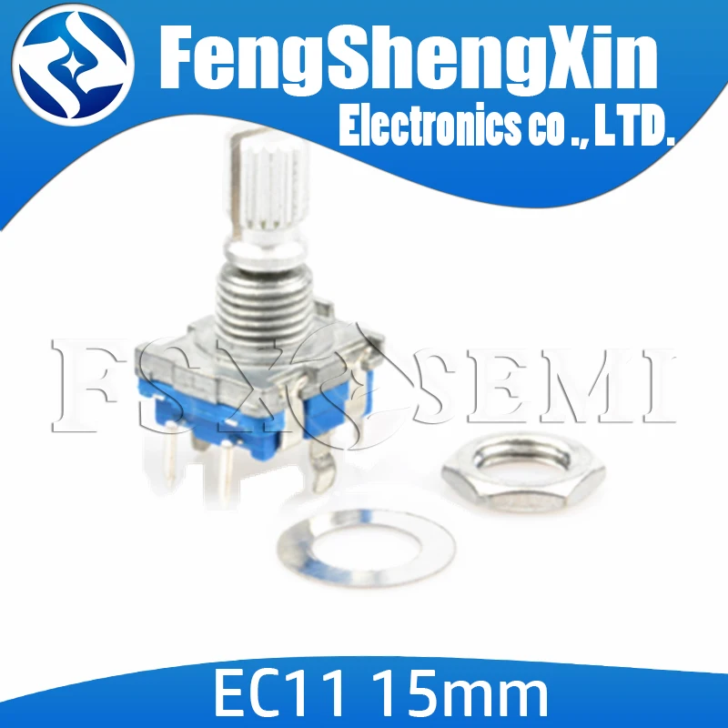 2pcs/lot Half / Plum 360 Degree Rotary Encoder, handle length 15mm/20mm code switch/EC11/ digital potentiometer with switch 5Pin