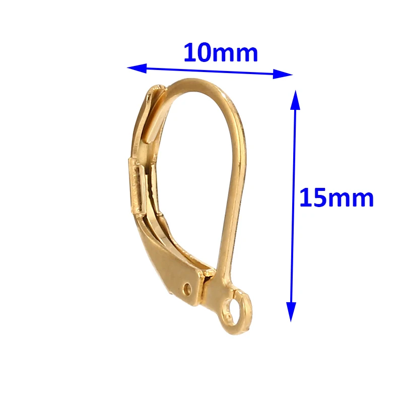 20 Gold  Leverback Earwire Stainless Steel Hoop Earring Findings For DIY Women Earrings Jewelry Connector Making