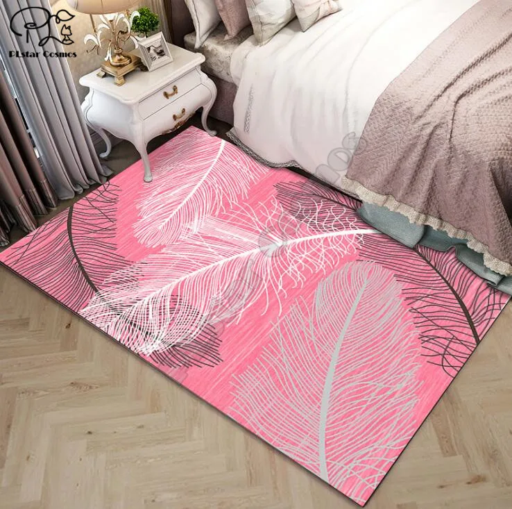 

Feather carpet Square Anti-Skid Area Floor Mat 3D Rug Non-slip Mat Dining Room Living Room Soft Bedroom Carpet