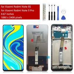 For Xiaomi Redmi Note 9S LCD Display Touch Screen Digitizer Assembly With Frame For Redmi Note 9 Pro Display Repair Parts 6.67