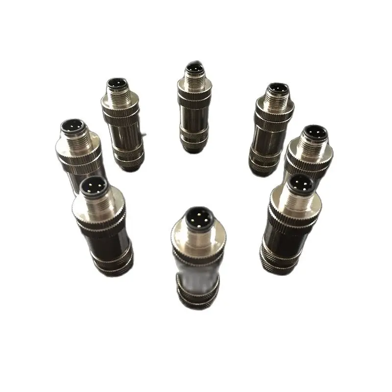 M12 Four-plug Ethernet Air Connector Profinet Connector Eight-core Sensor D Type Male Head Female Head