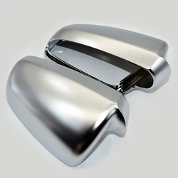 Matt Chrome Side Wing Mirror Cover Shell Cap Housing Cover Case Set For Audi A4 S4 B6 B7 L+R Set Replacement