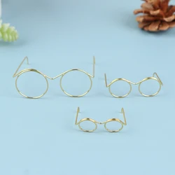 Cute！5/10 Pcs Fashion Gold Round Frame Lensless Retro Cool Simulation Miniature Doll Glasses For 9/25/30cm Doll