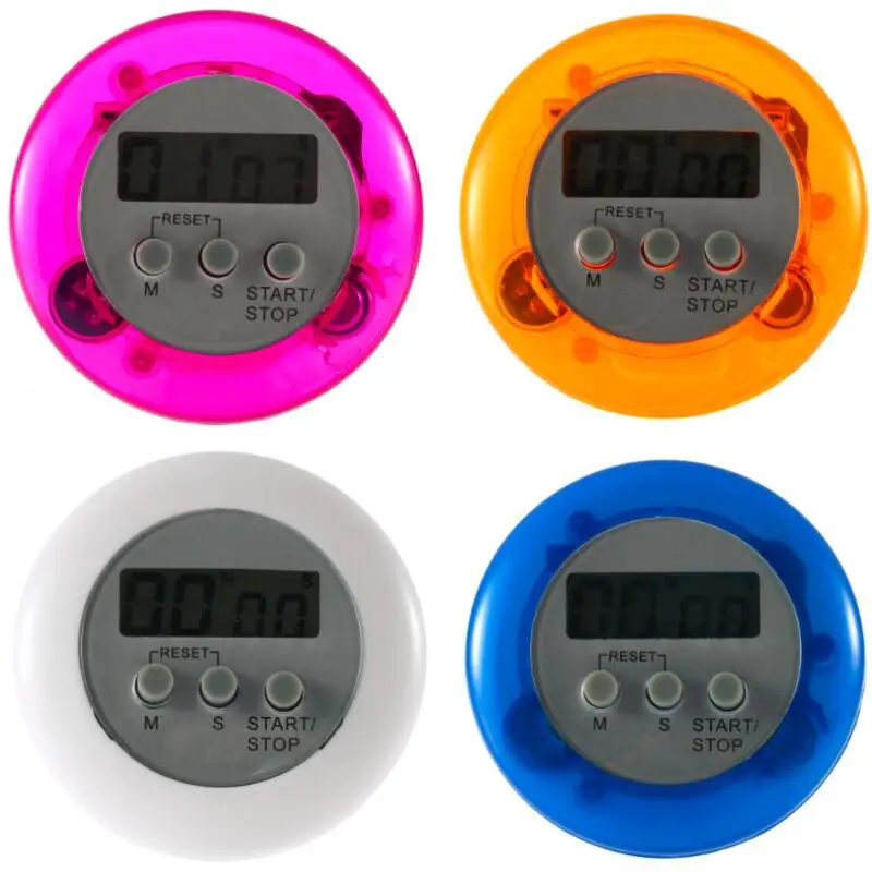 Cooking Timer Digital Alarm Kitchen Timers Gadgets Mini Cute Round LCD Display Count Down Tools With Clip LX8899