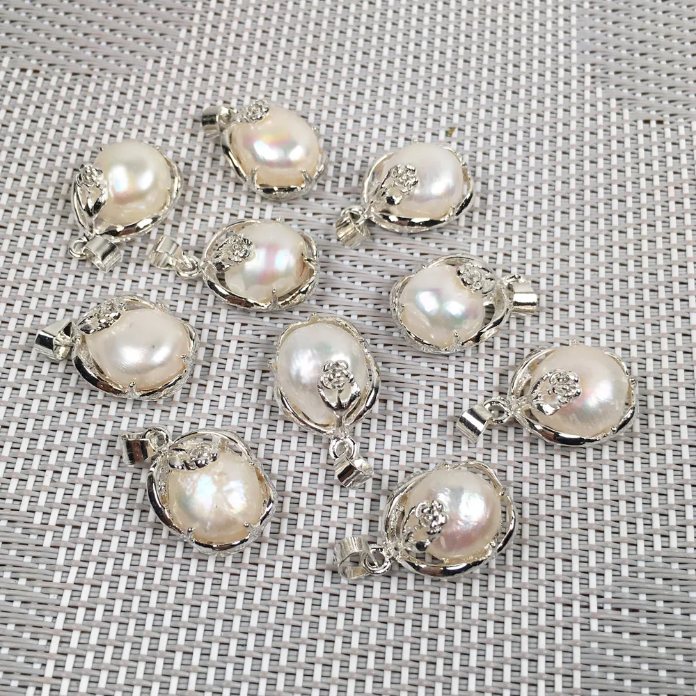100% Natural Freshwater Pearl Pendants Women\'s Charms Pendants For Jewelry Making DIY Accessories Fit Necklaces Size 13x20mm